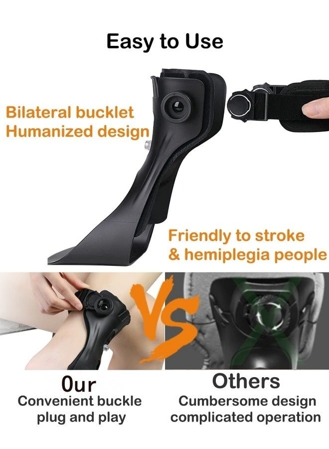 Bukela Foot Drop Orthosis Upgraded Medical Foot Up Ankle Foot Brace Support with Inflatable Airbag for Hemiplegia Stroke Walking Foot Stabilizer Rehabilitation Training Equipment - Image 4